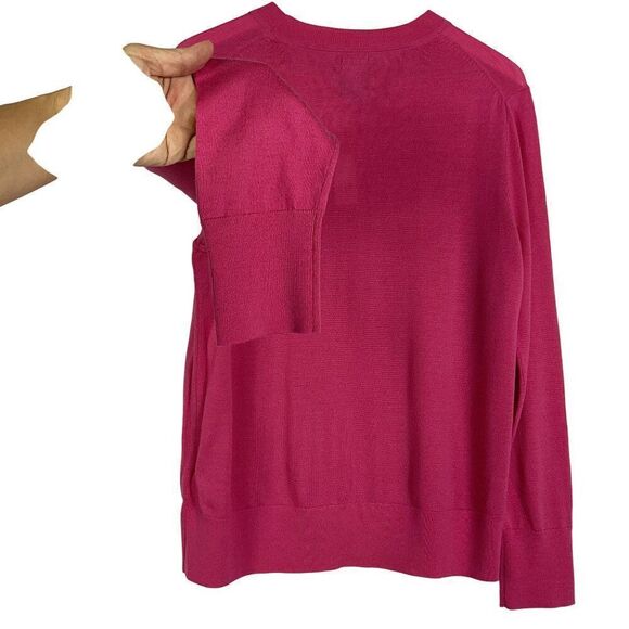 NWT GAP Bright Pink 100% Merino Wool Sweater, Women's XL - Picture 2 of 7